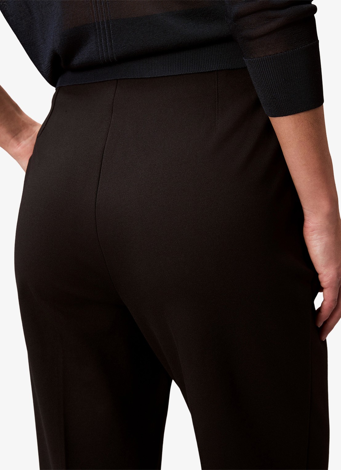 Calvin Klein High waist straight fit chino met steekzakken - detail 6 zwart