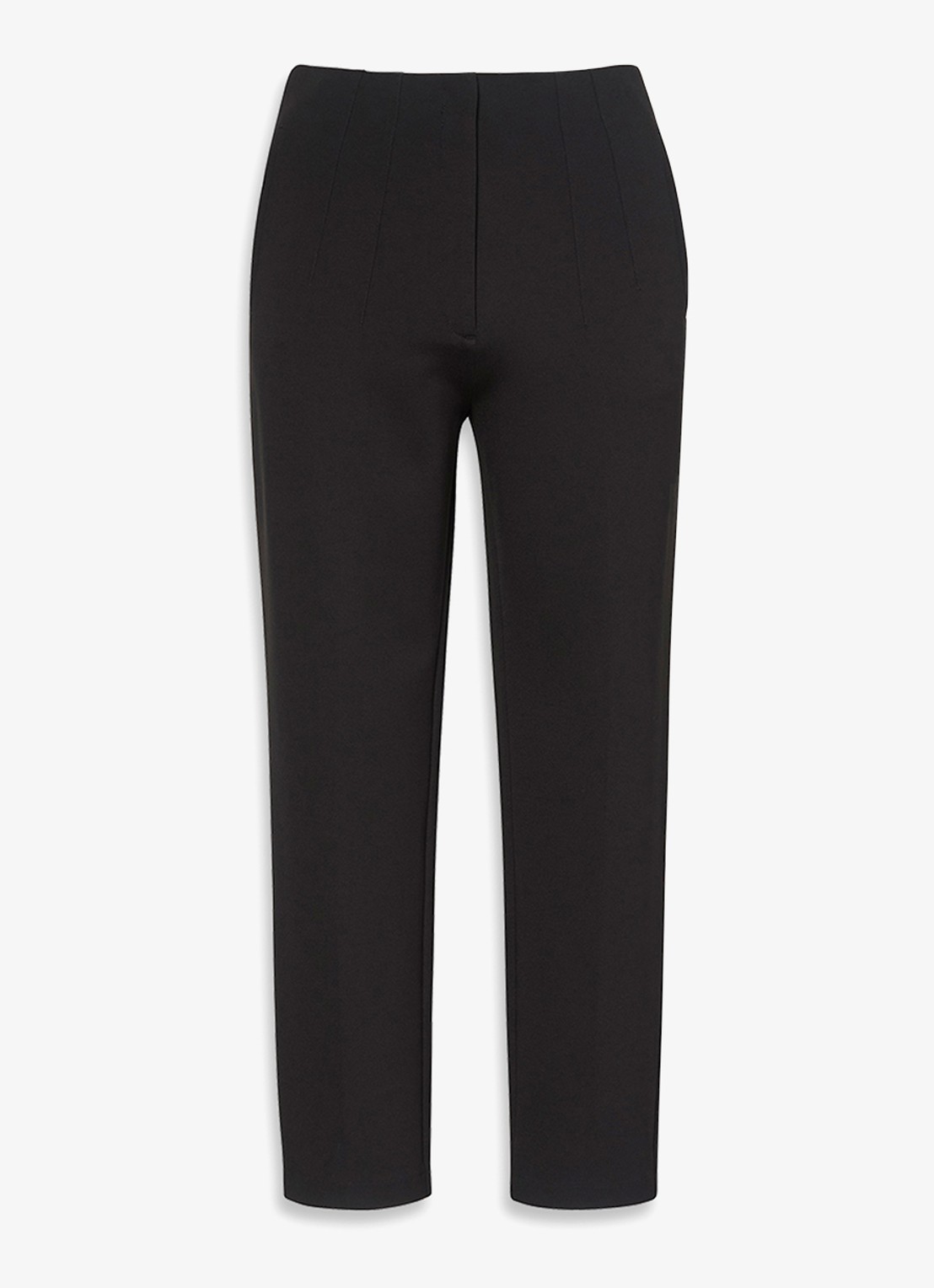 Calvin Klein High waist straight fit chino met steekzakken - voorkant 2 zwart