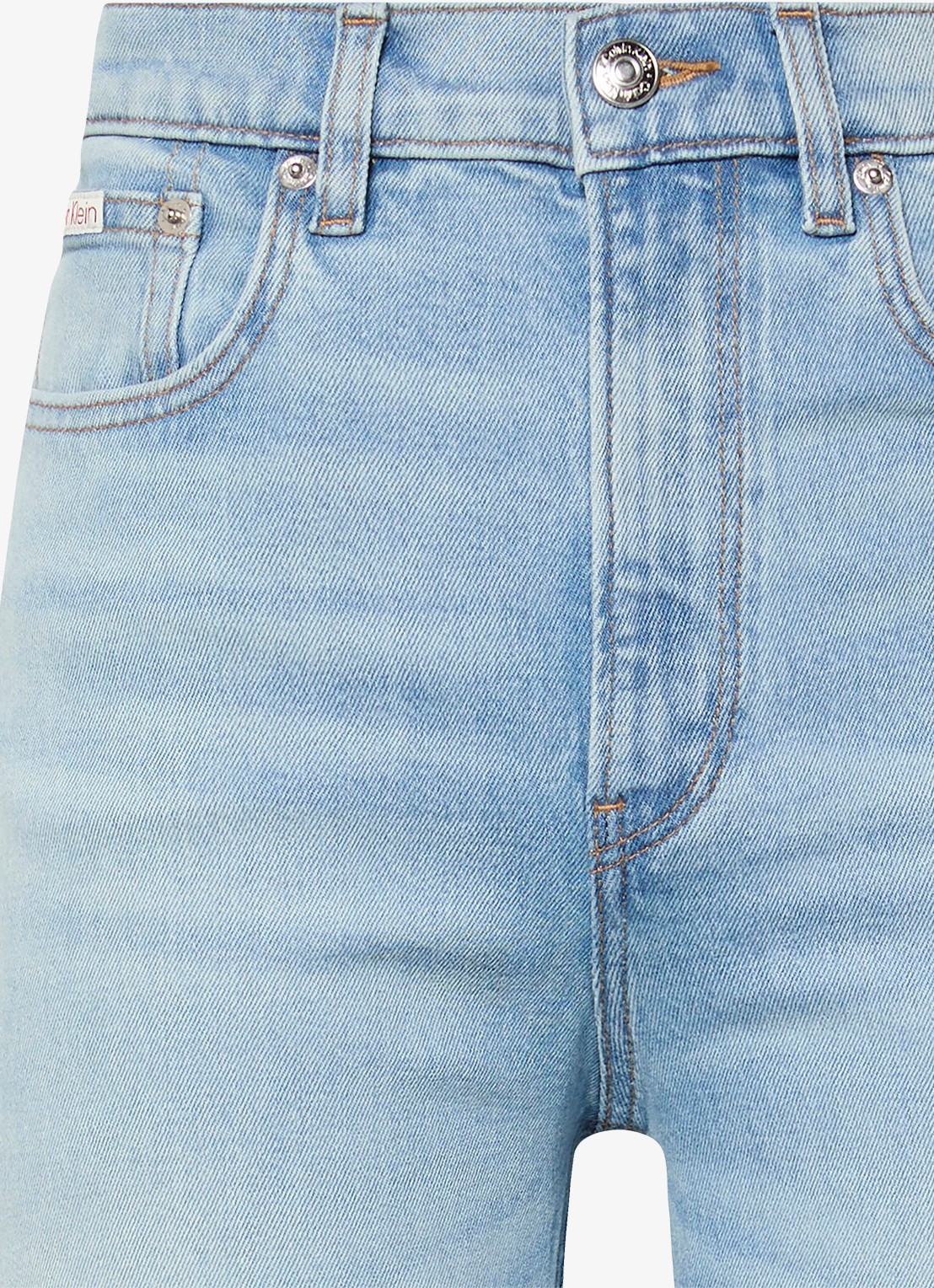 Calvin Klein High waist straight fit jeans met lichte wassing - detail 3 denim