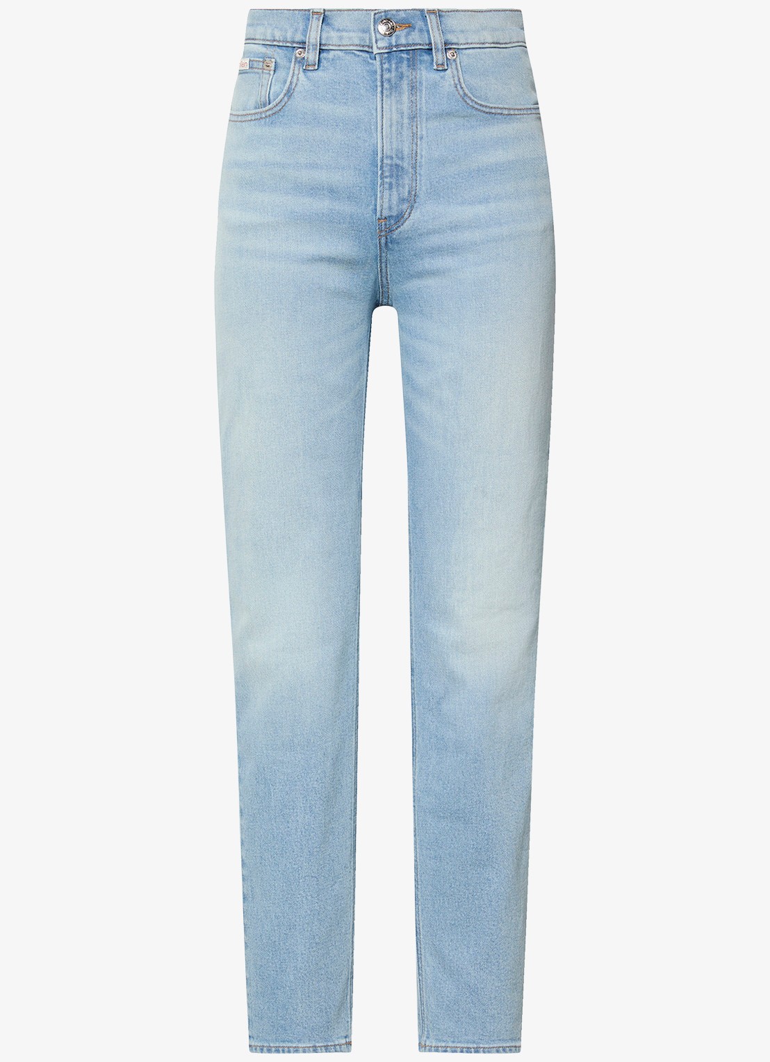 Calvin Klein High waist straight fit jeans met lichte wassing - voorkant 2 denim