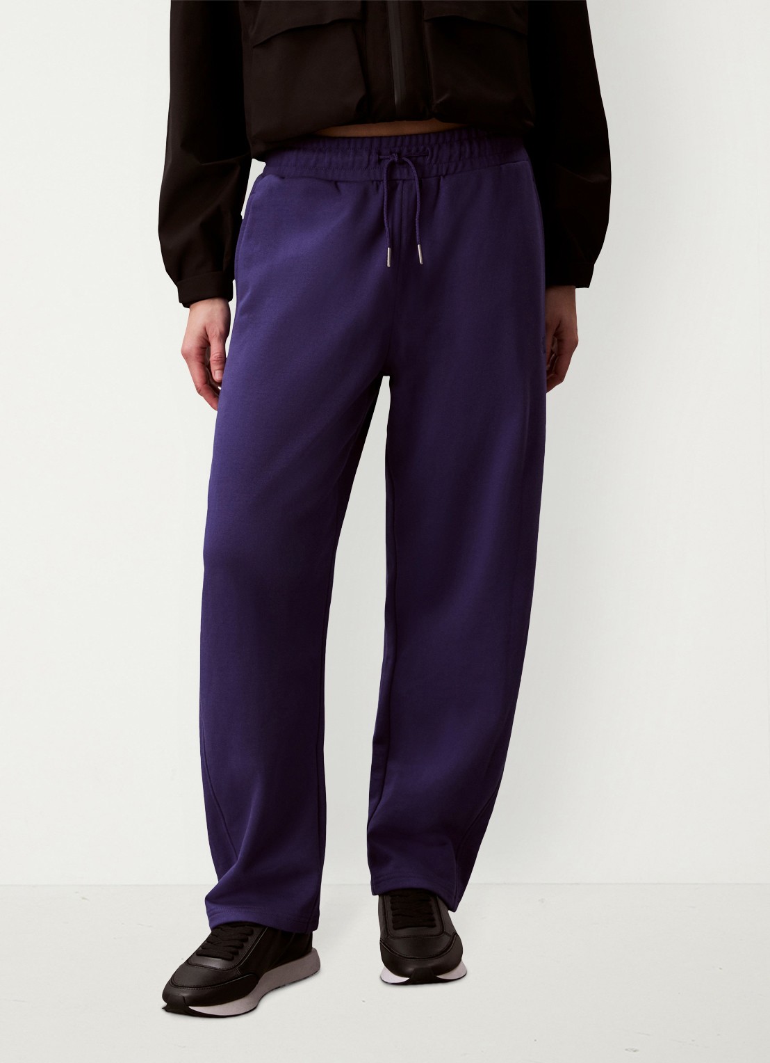 Calvin Klein High waist straight fit joggingbroek met steekzakken - detail 3 donkerblauw