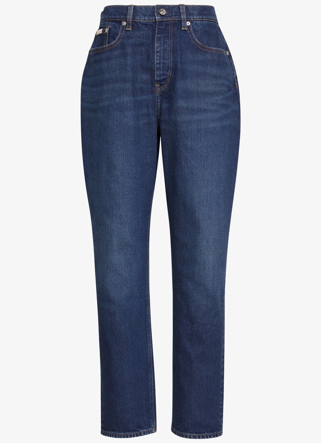 Calvin Klein High waist straight fit mom jeans met steekzakken - voorkant 5 denim
