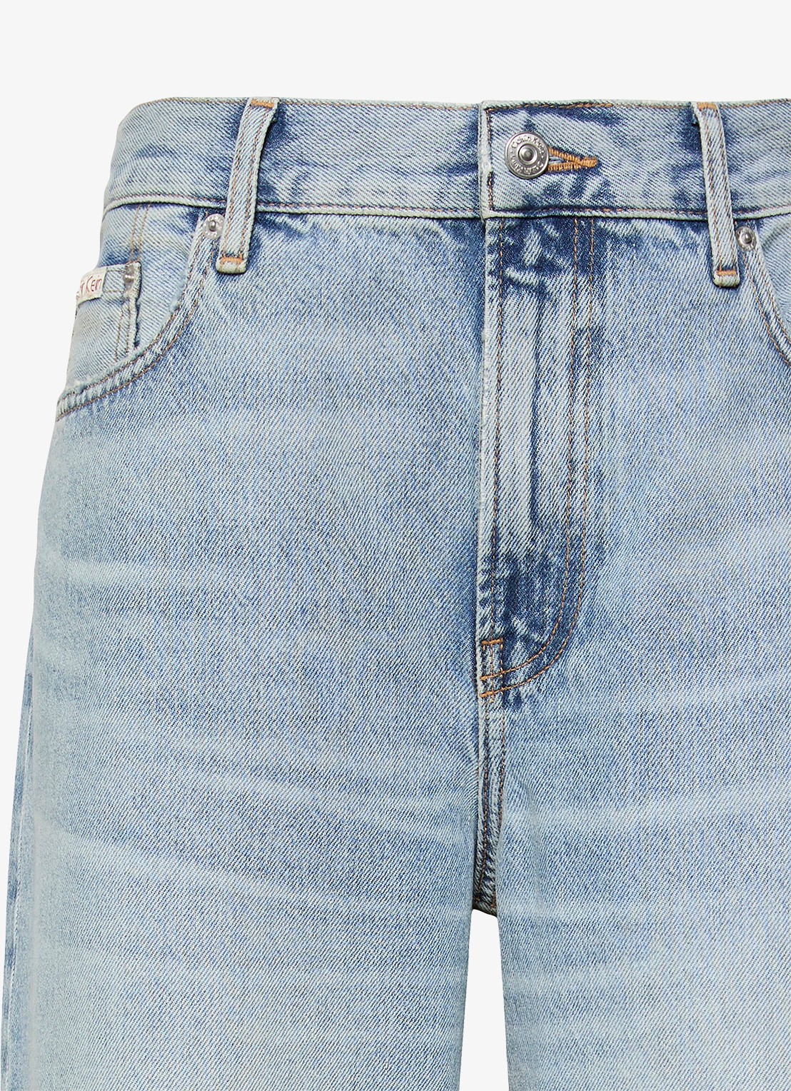 Calvin Klein High waist wide fit jeans met lichte wassing - detail 2 denim