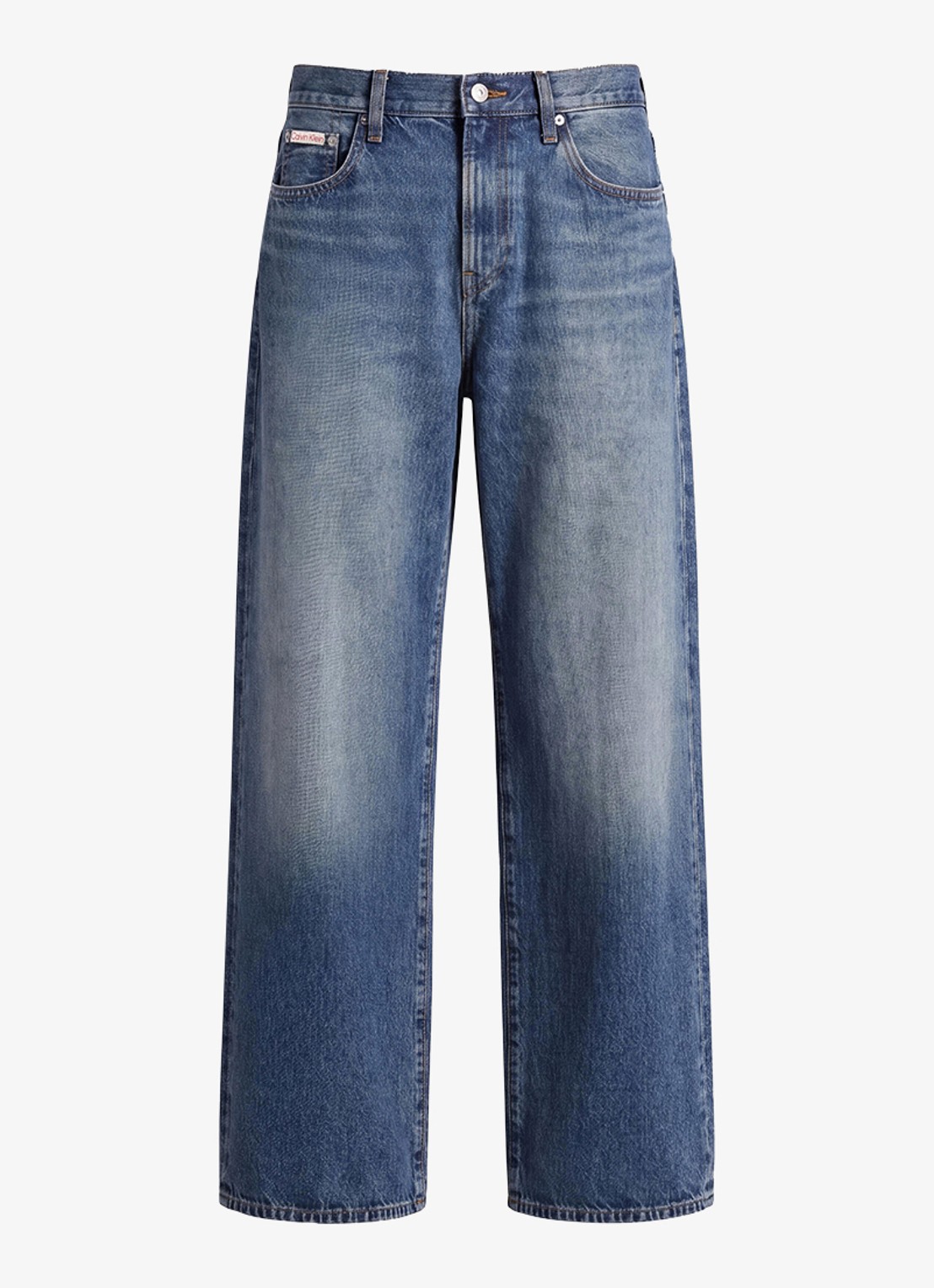 Calvin Klein High waist wide fit jeans met medium wassing - voorkant 2 denim