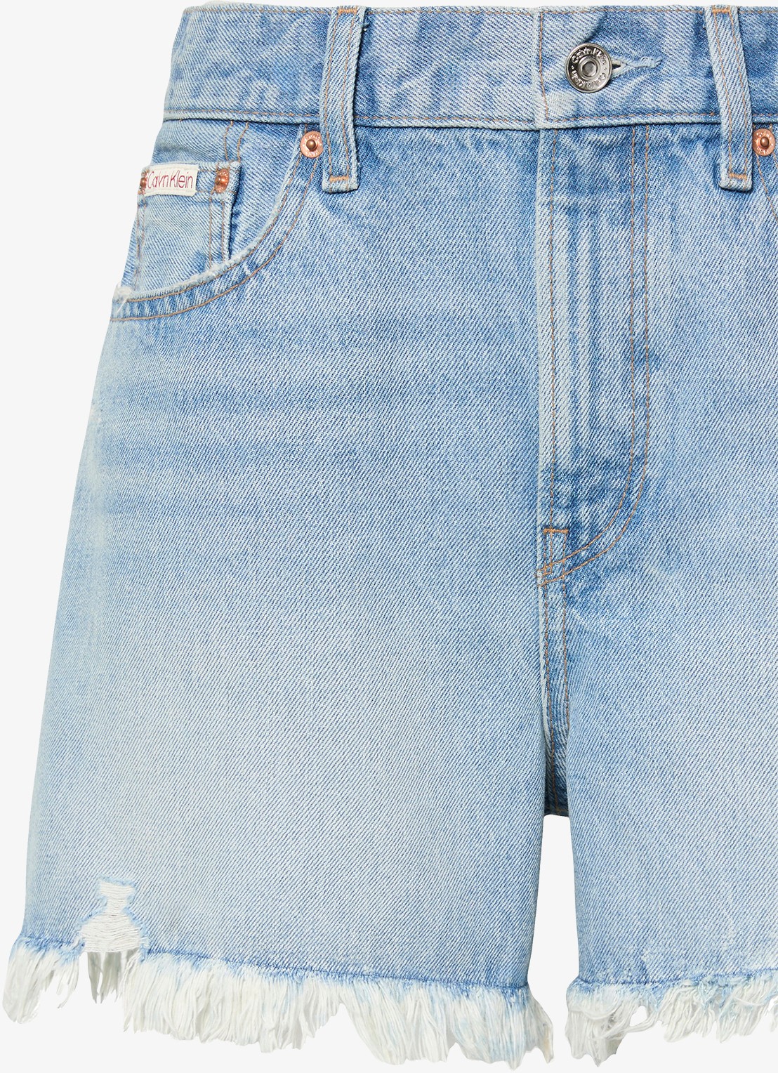 Calvin Klein High waist wide leg korte broek van denim - detail 2 denim