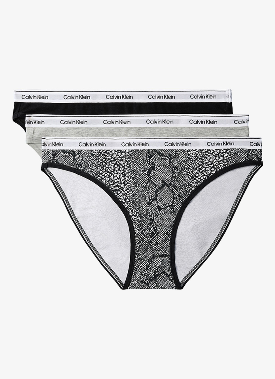 Calvin Klein Hipster met logoband in 3-pack - voorkant 5 grijsmele