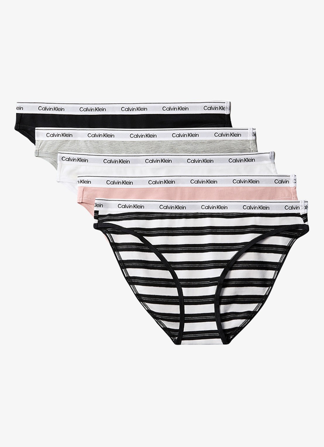 Calvin Klein Hipster met logoband in 5-pack - voorkant 5 roze