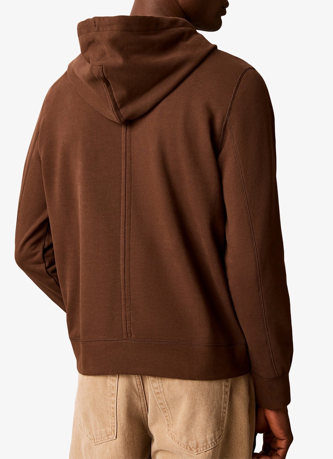 Calvin Klein Hoodie met kangoeroezak - achterkant bruin