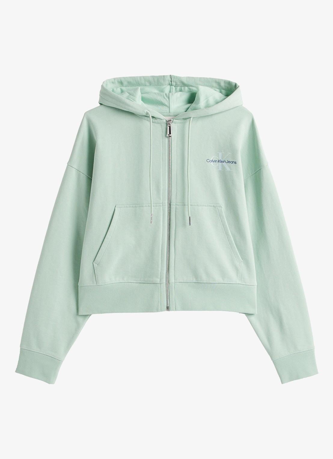 Calvin Klein Hoodie met logo - voorkant mint