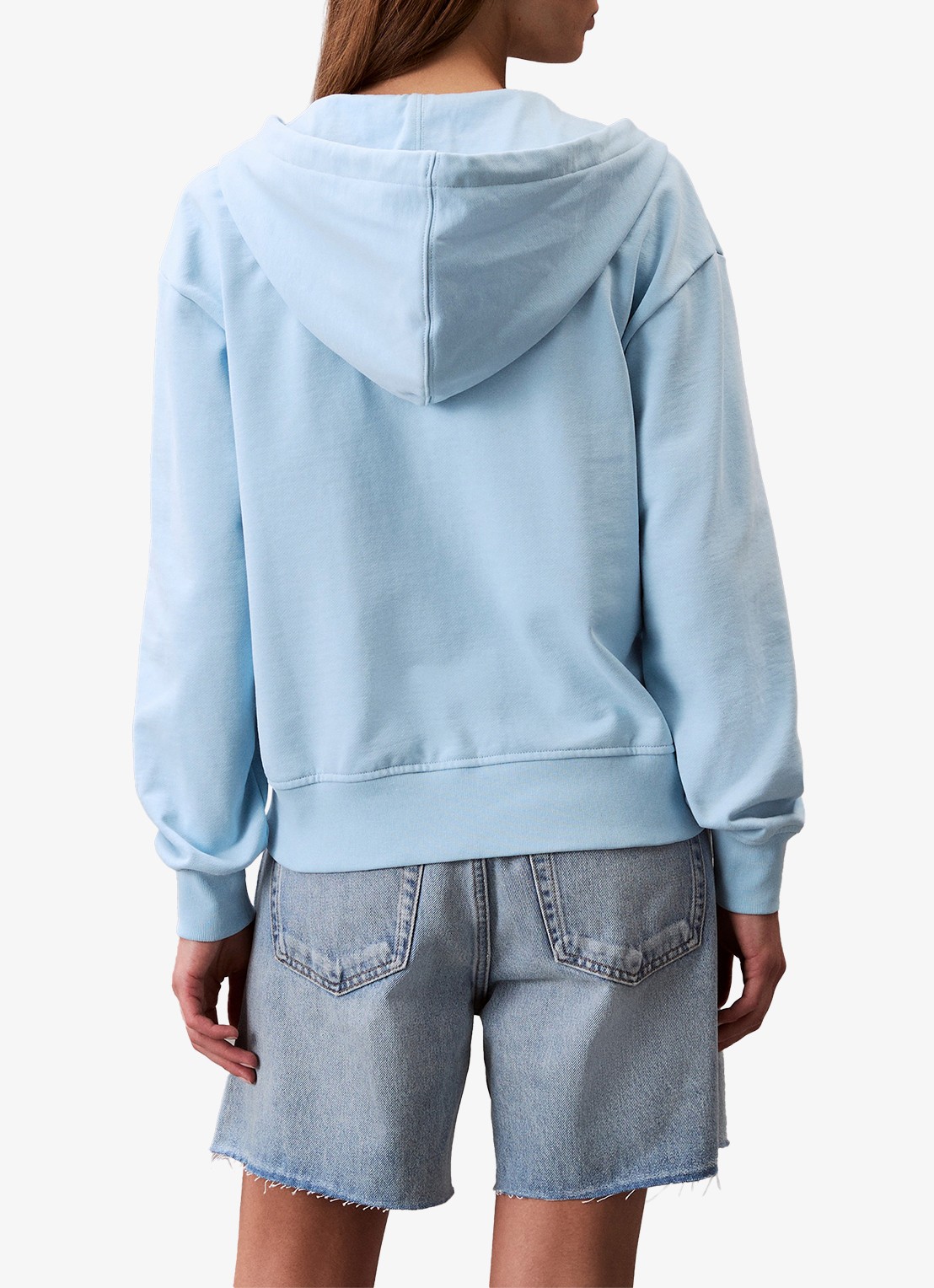 Calvin Klein Hoodie met logo - achterkant 5 lichtblauw
