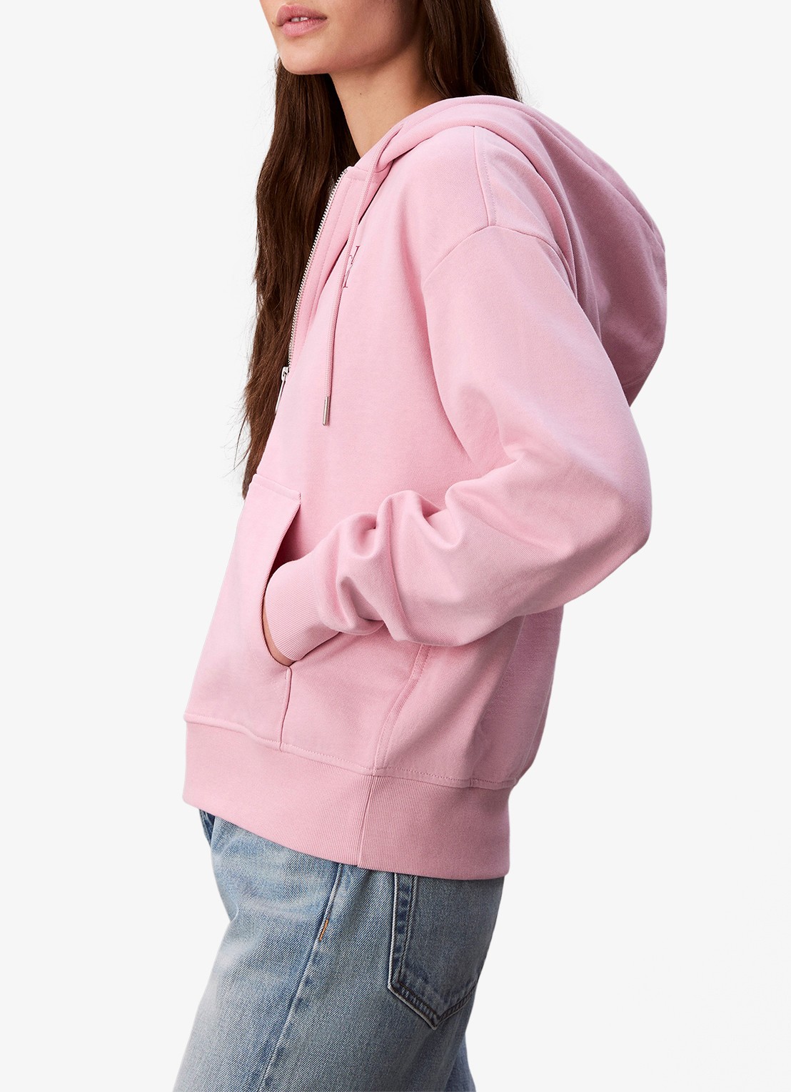 Calvin Klein Hoodie met logo - detail 3 roze