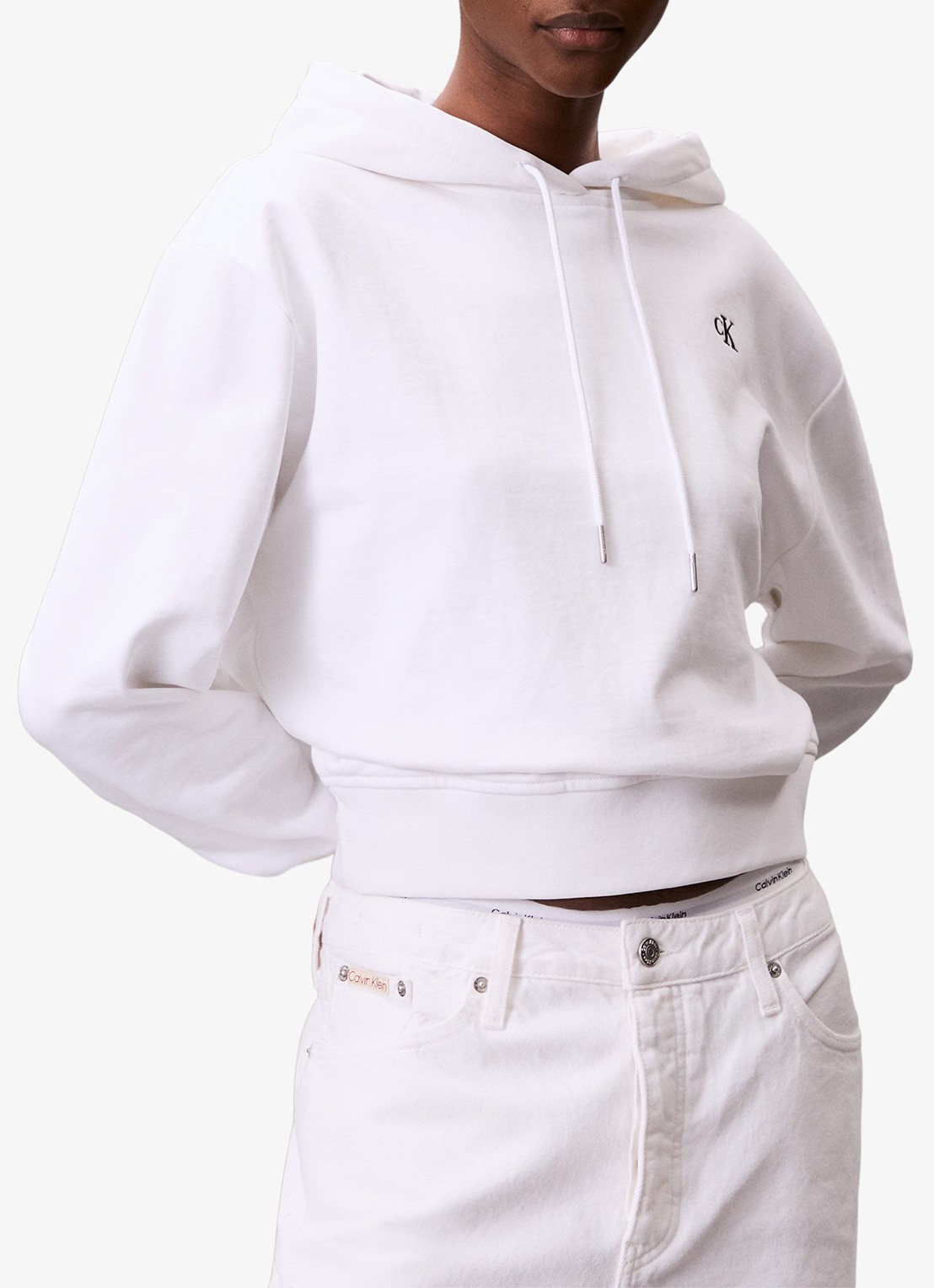 Calvin Klein Hoodie met logo - detail 2 wit