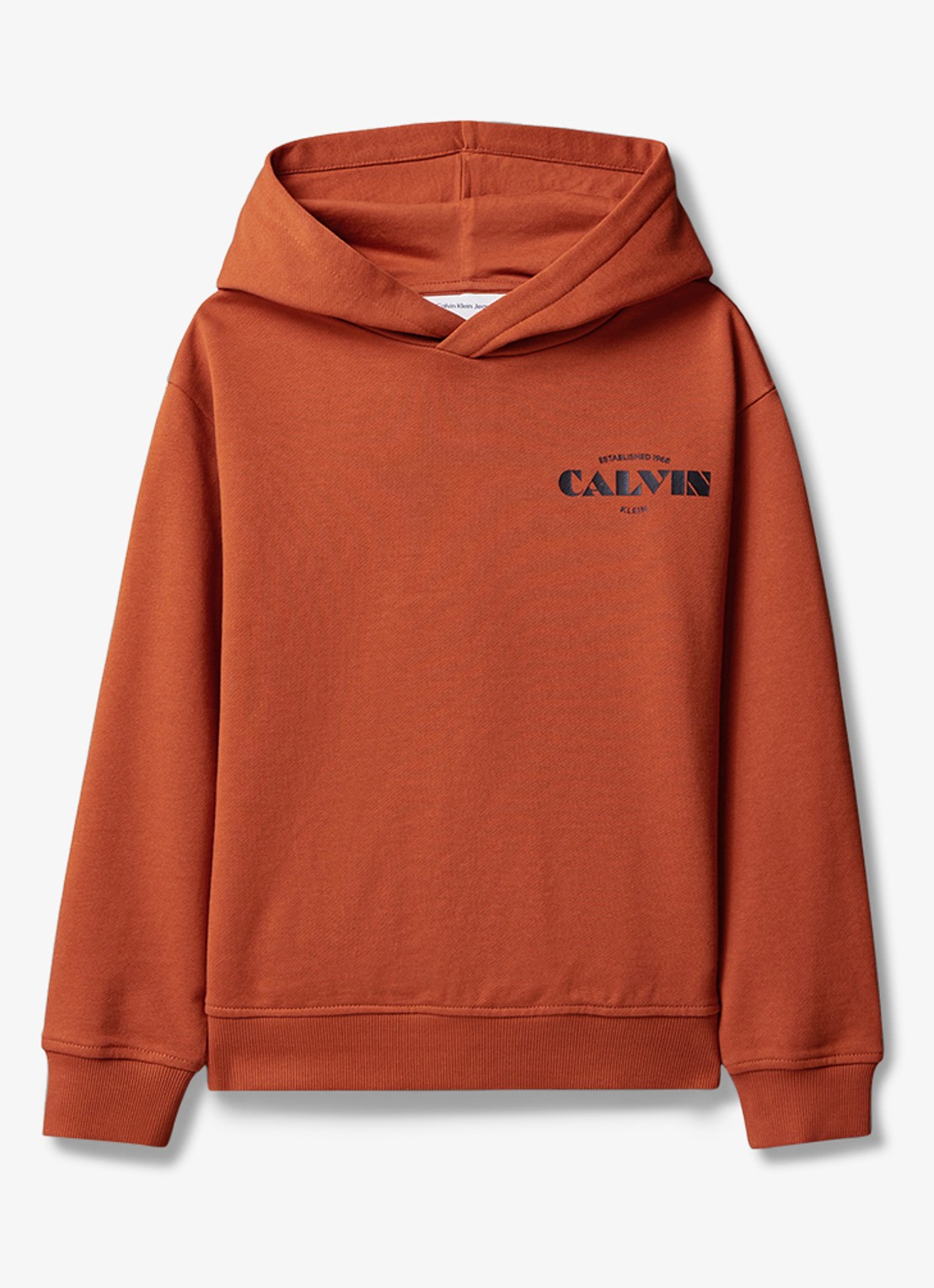 Calvin Klein Hoodie met logo - voorkant oranje