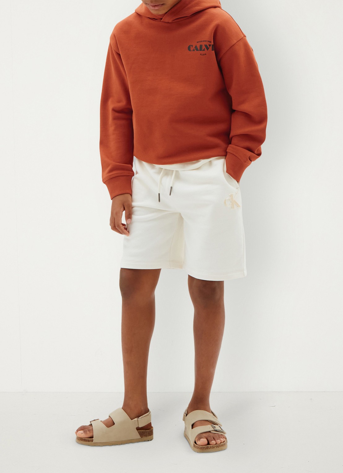 Calvin Klein Hoodie met logo - voorkant 2 oranje