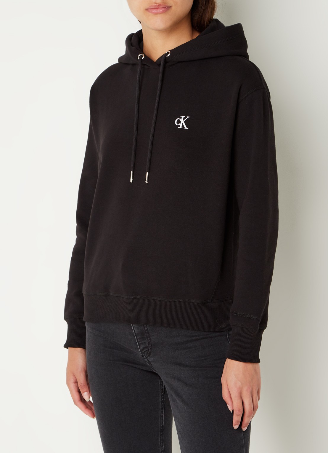 Calvin Klein Hoodie met logoborduring  - detail 2 zwart
