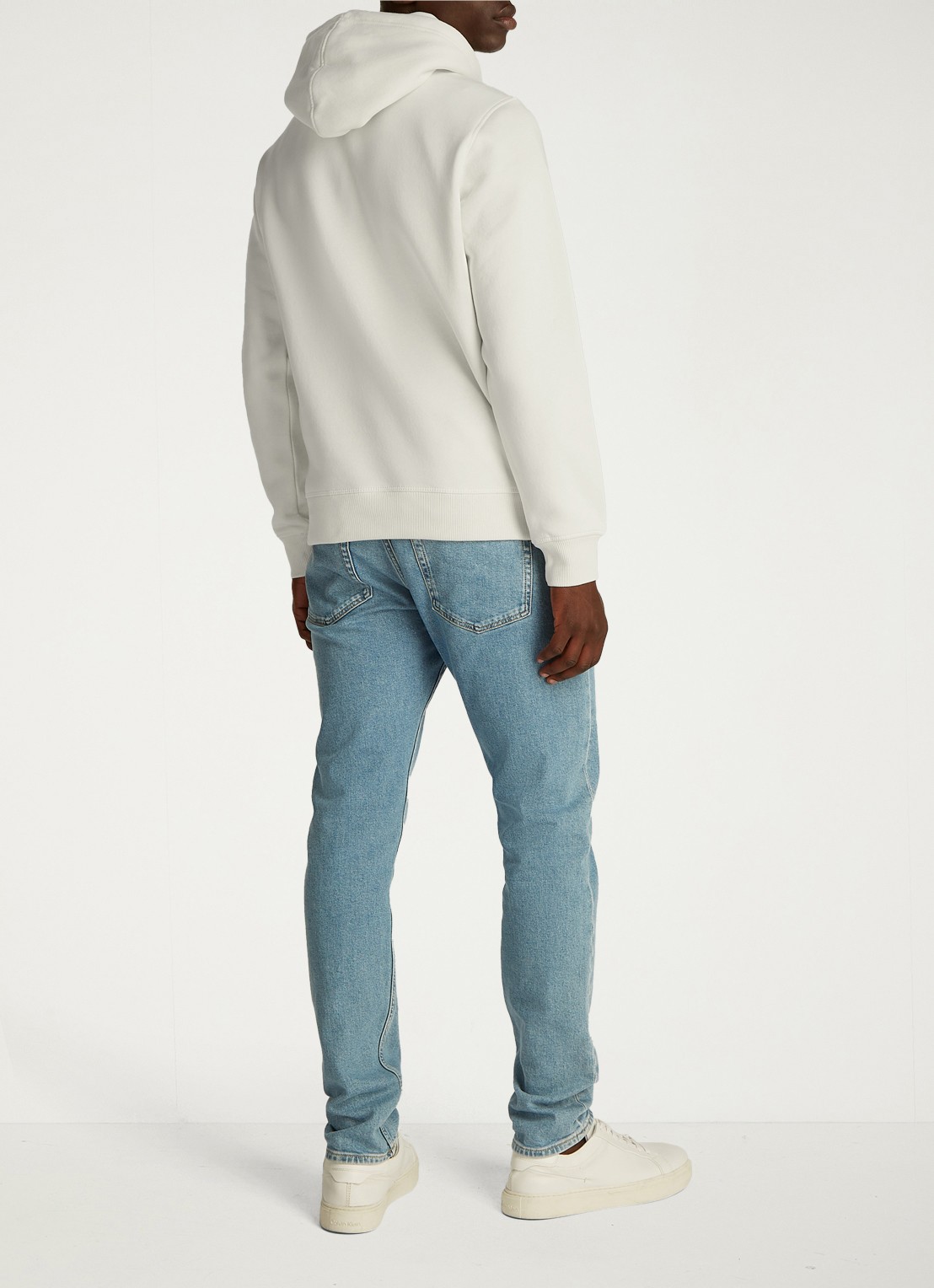 Calvin Klein Hoodie met logoborduring - achterkant gebroken wit