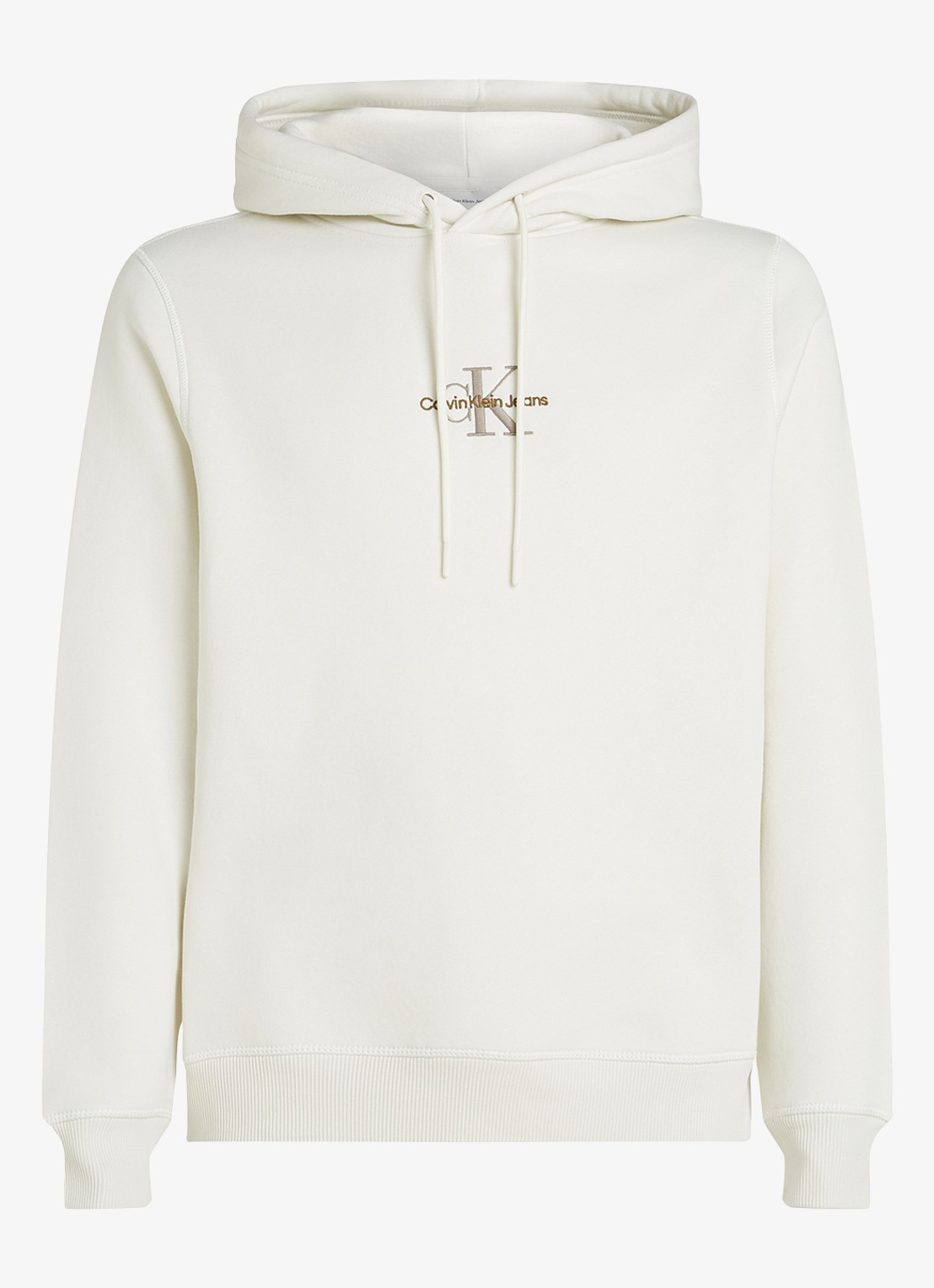 Calvin Klein Hoodie met logoborduring - voorkant 7 gebroken wit