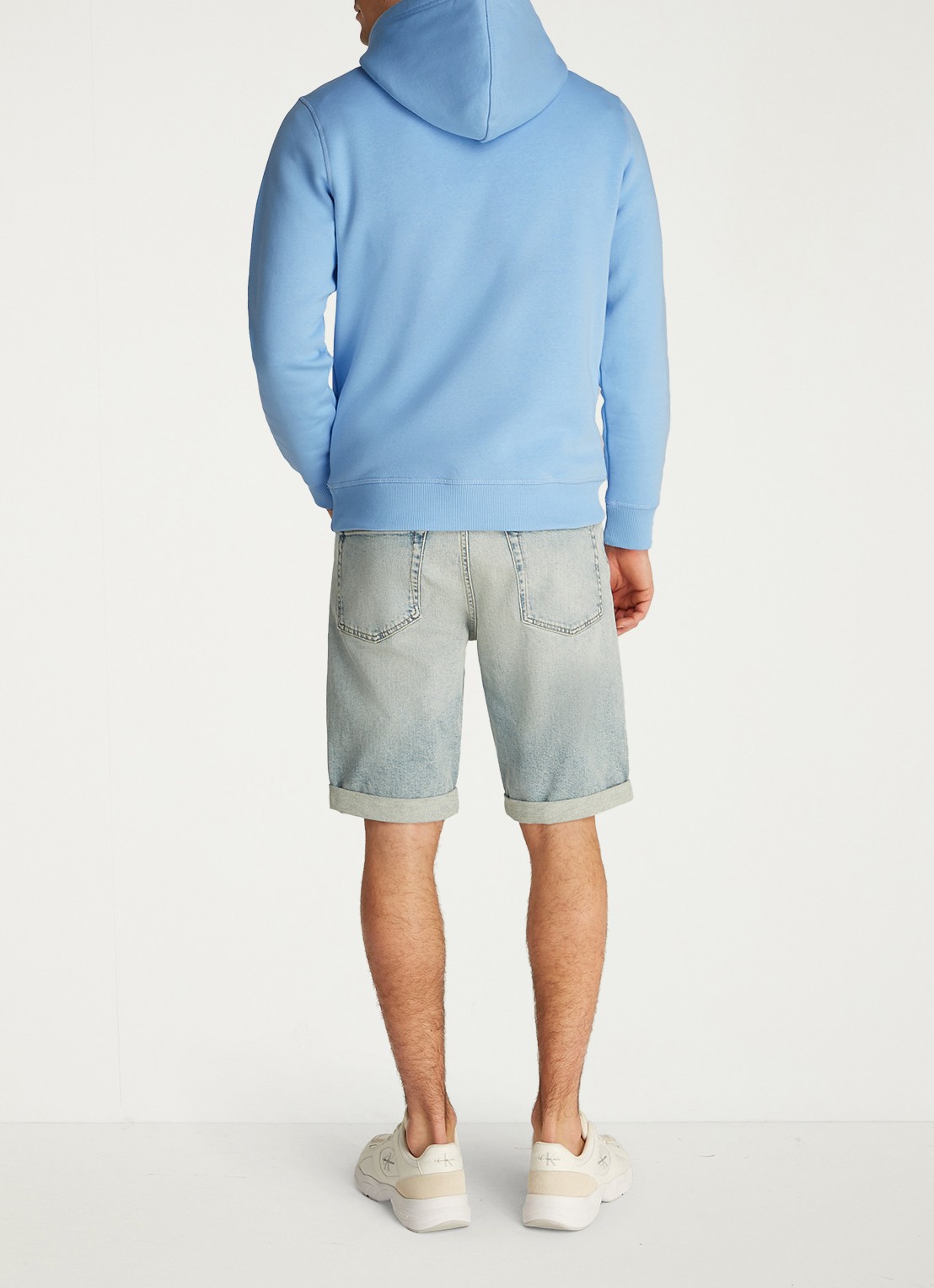 Calvin Klein Hoodie met logoborduring - achterkant blauw