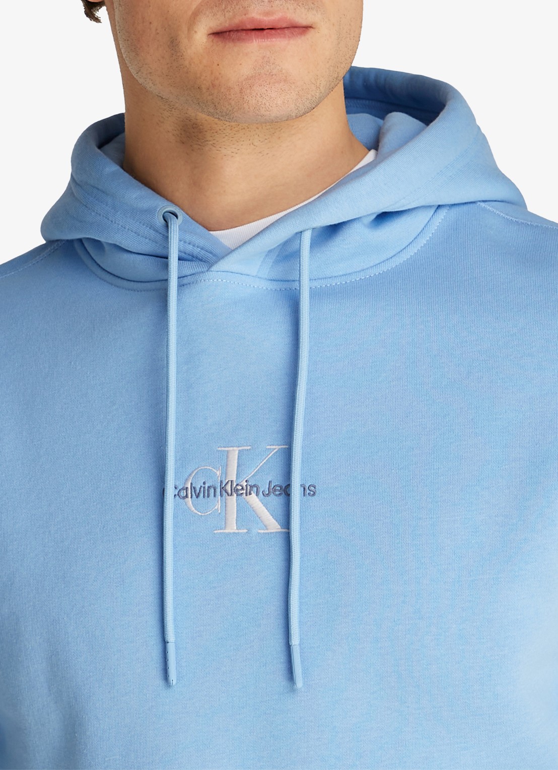 Calvin Klein Hoodie met logoborduring - detail 3 blauw