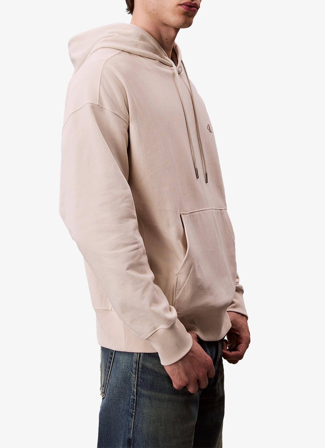 Calvin Klein Hoodie met logoborduring - detail 7 chalk-67u