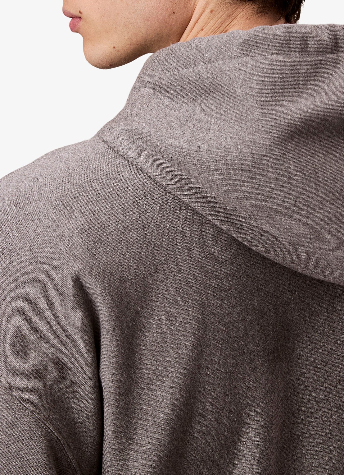 Calvin Klein Hoodie met logoborduring - detail 3 med grey htr-p7e