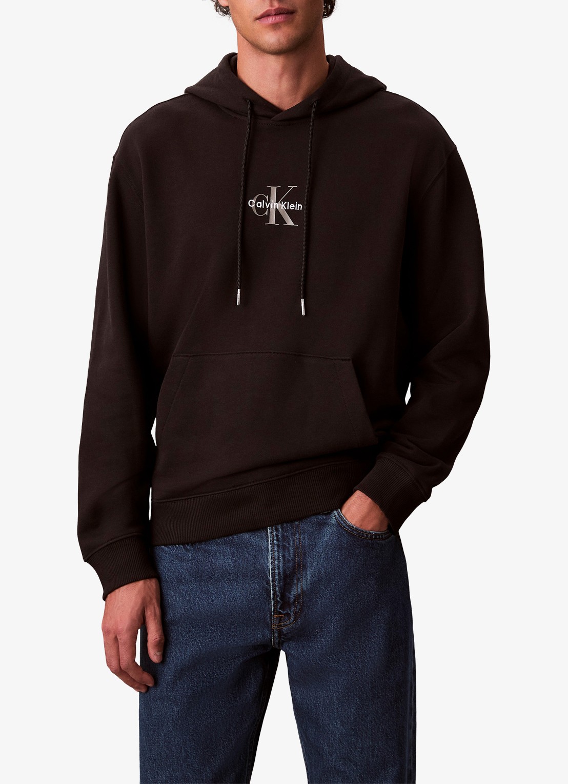 Calvin Klein Hoodie met logoborduring - detail 3 zwart