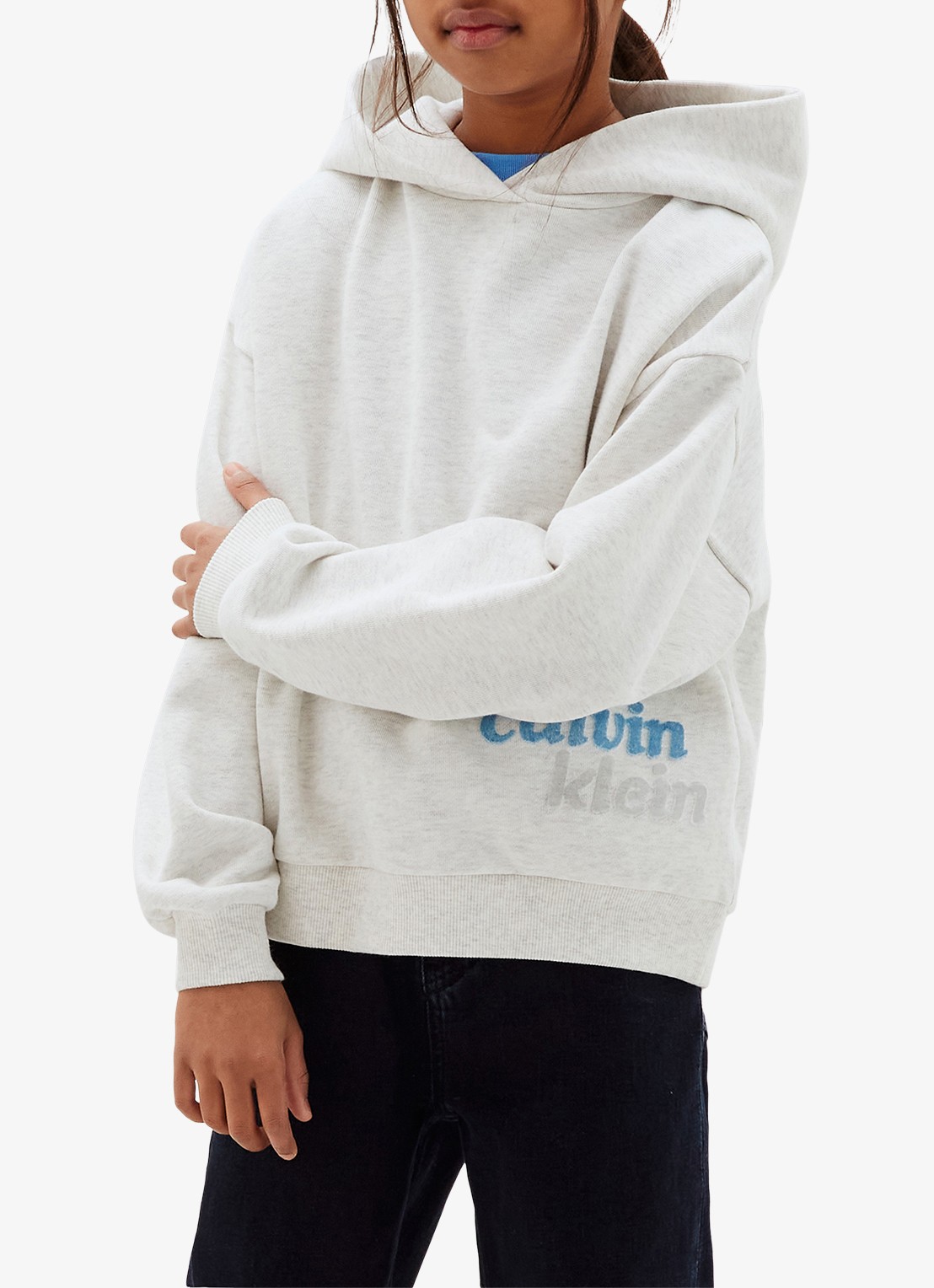 Calvin Klein Hoodie met logoborduring - detail 3 grijs