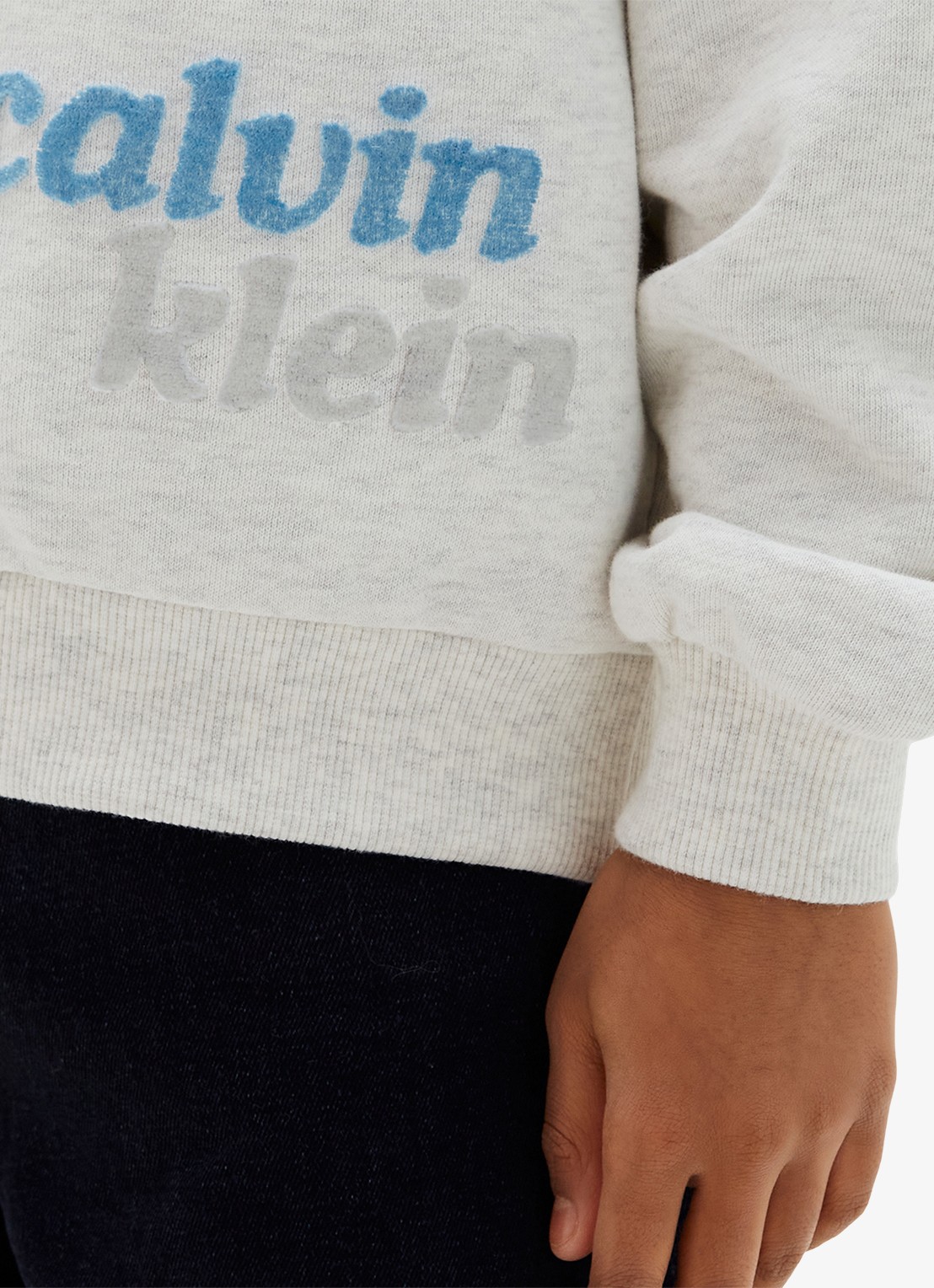 Calvin Klein Hoodie met logoborduring - detail 4 grijs