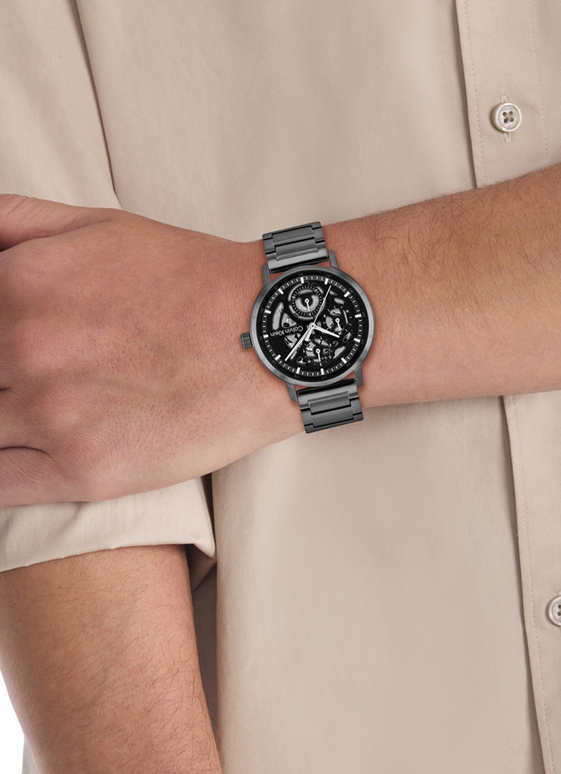 Calvin Klein Horloge CK25200563  - voorkant 2 antraciet
