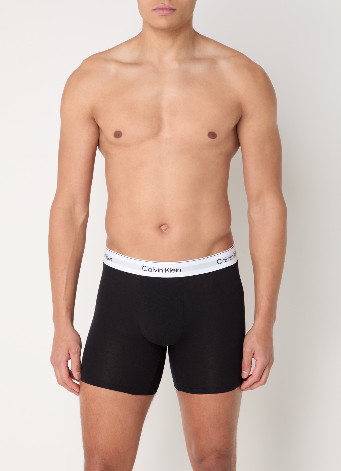 Calvin Klein Icon boxershorts met logoband in 3-pack - voorkant 3 grijsmele