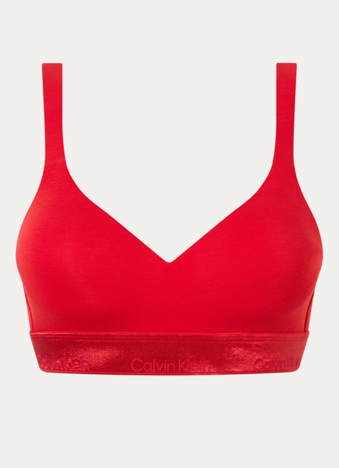 Calvin Klein Icon bralette met logoband - voorkant rood