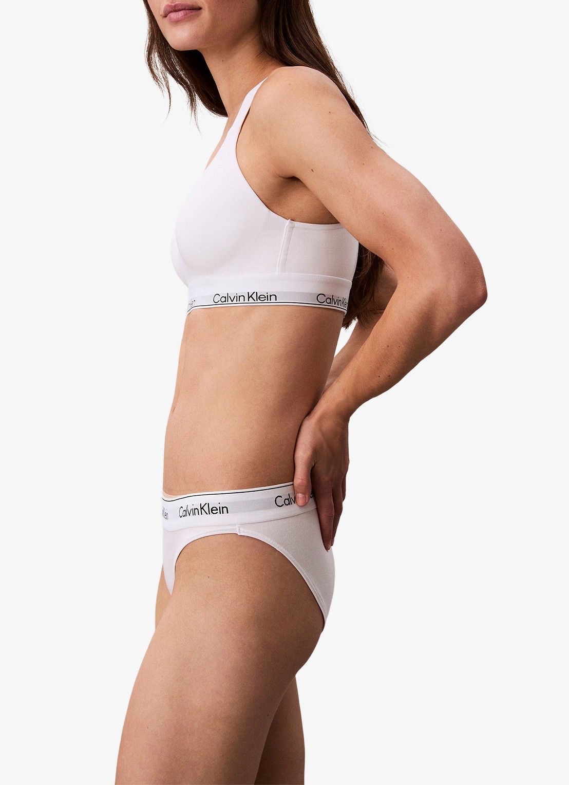 Calvin Klein Icon push-up bralette met logoband - detail 3 wit