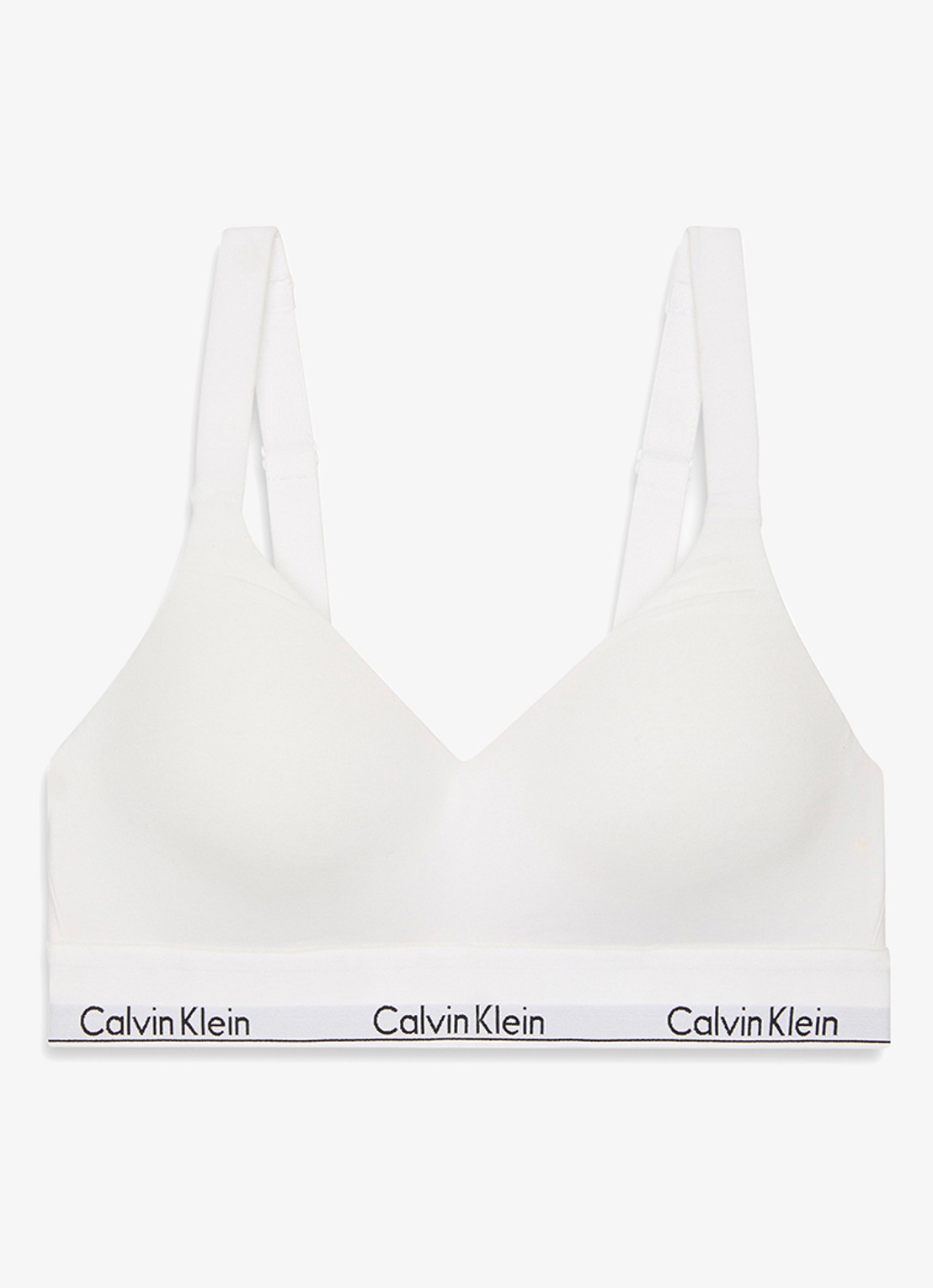 Calvin Klein Icon push-up bralette met logoband - voorkant 6 wit
