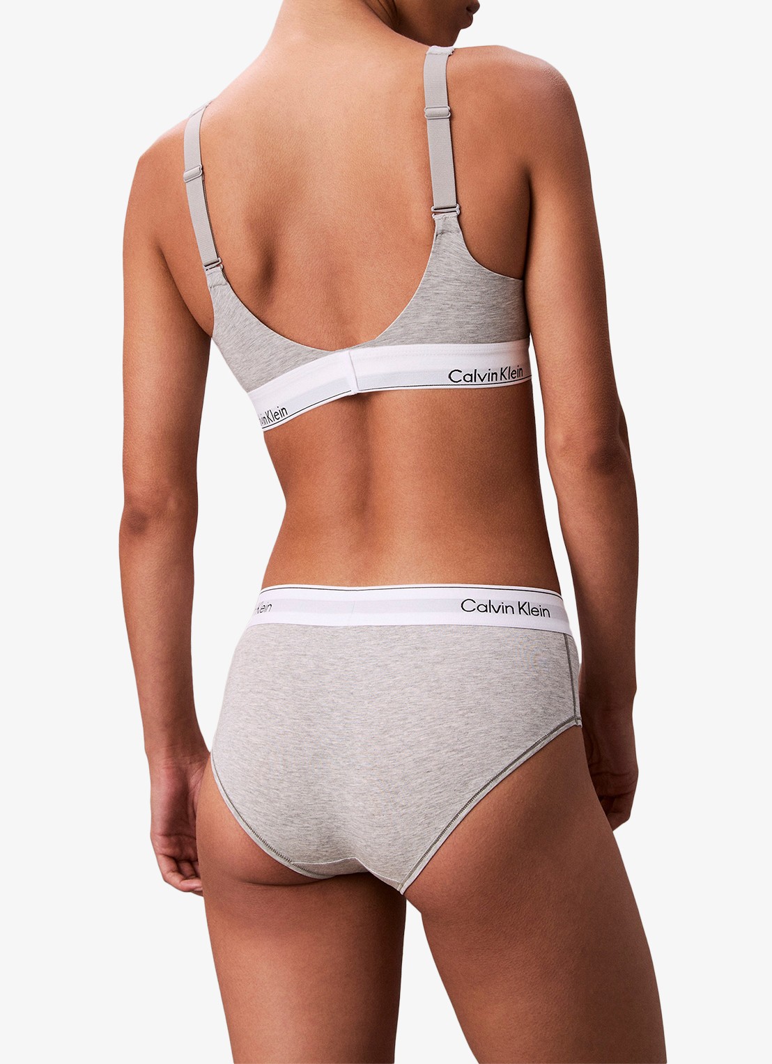 Calvin Klein Icon push-up bralette met logoband - achterkant 6 grijs