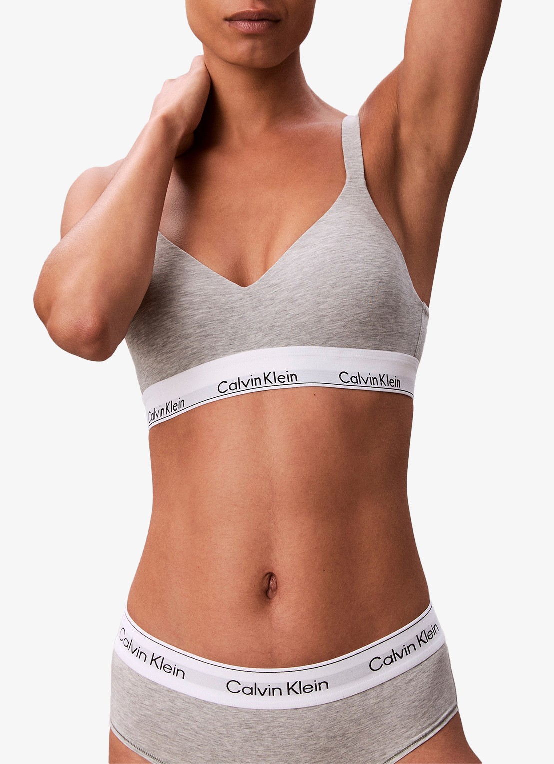 Calvin Klein Icon push-up bralette met logoband - detail 4 grijs