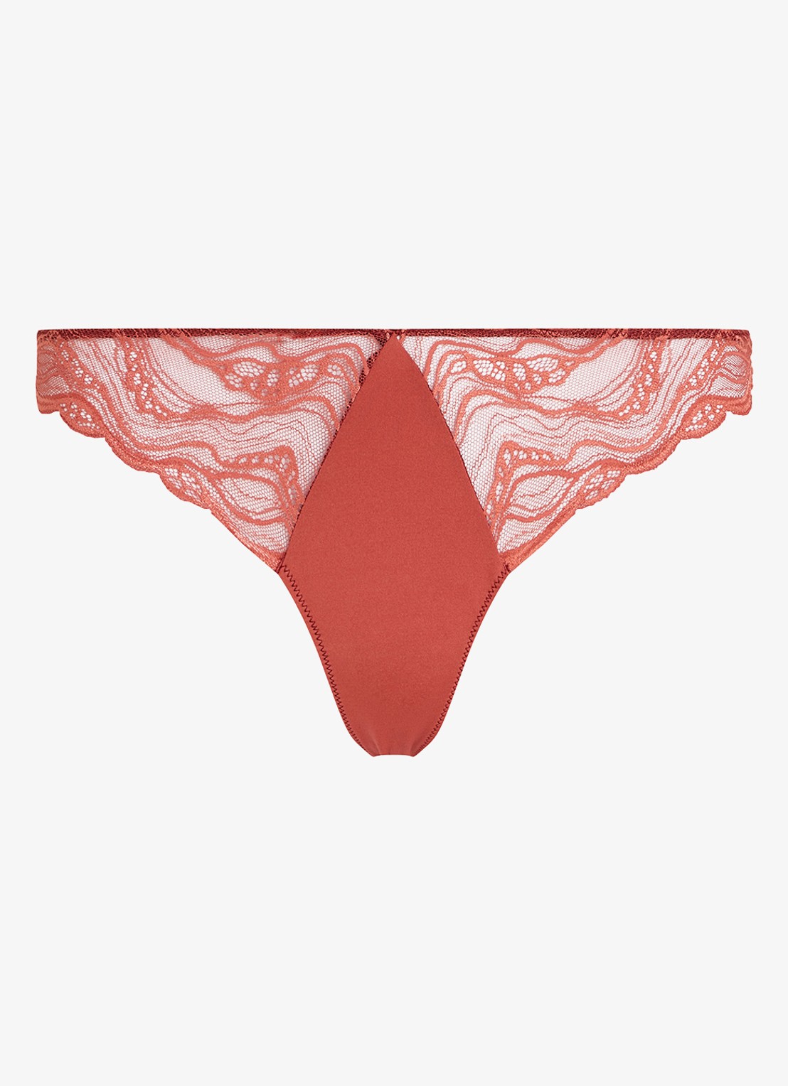 Calvin Klein Instinct string van kant - voorkant 4 steenrood