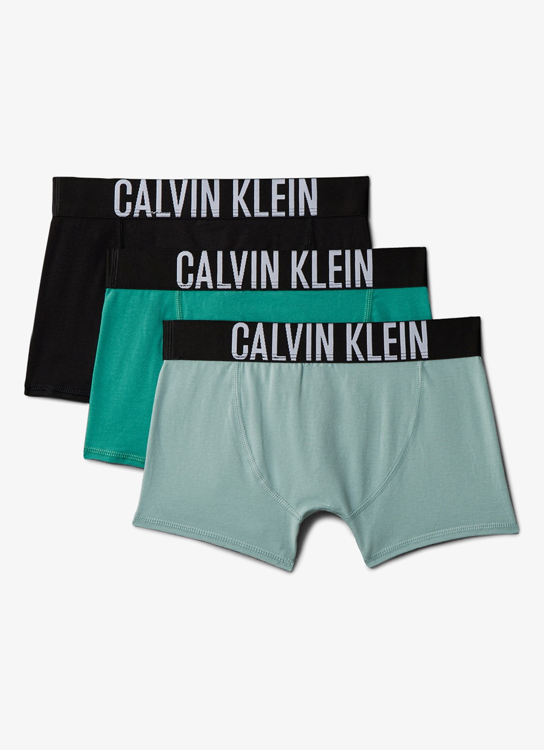 Calvin Klein Intense power boxer met logoband in 3-pack - achterkant turquoise