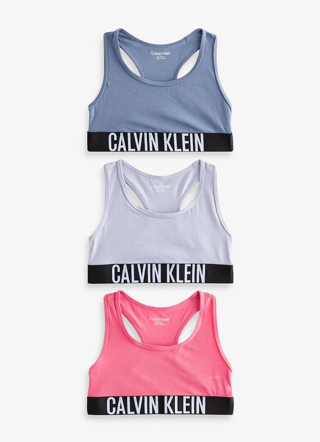 Calvin Klein Intense power bralette met logoband - voorkant lila