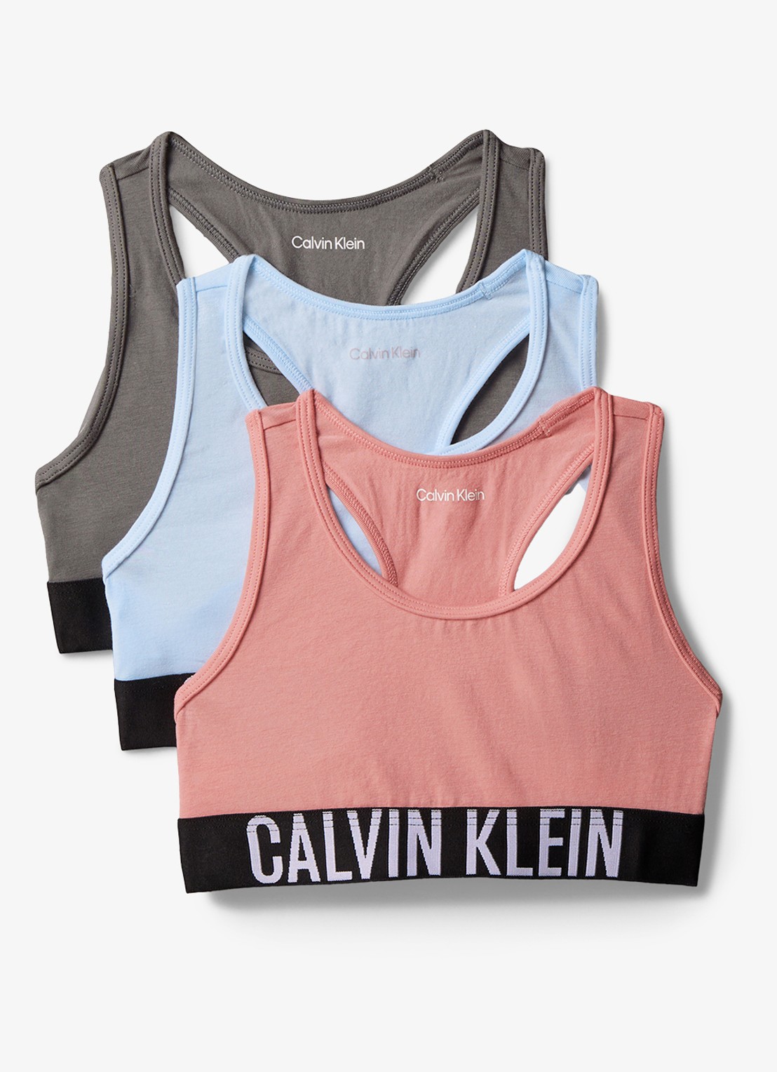 Calvin Klein Intense power bralette met logoband - voorkant 2 wit