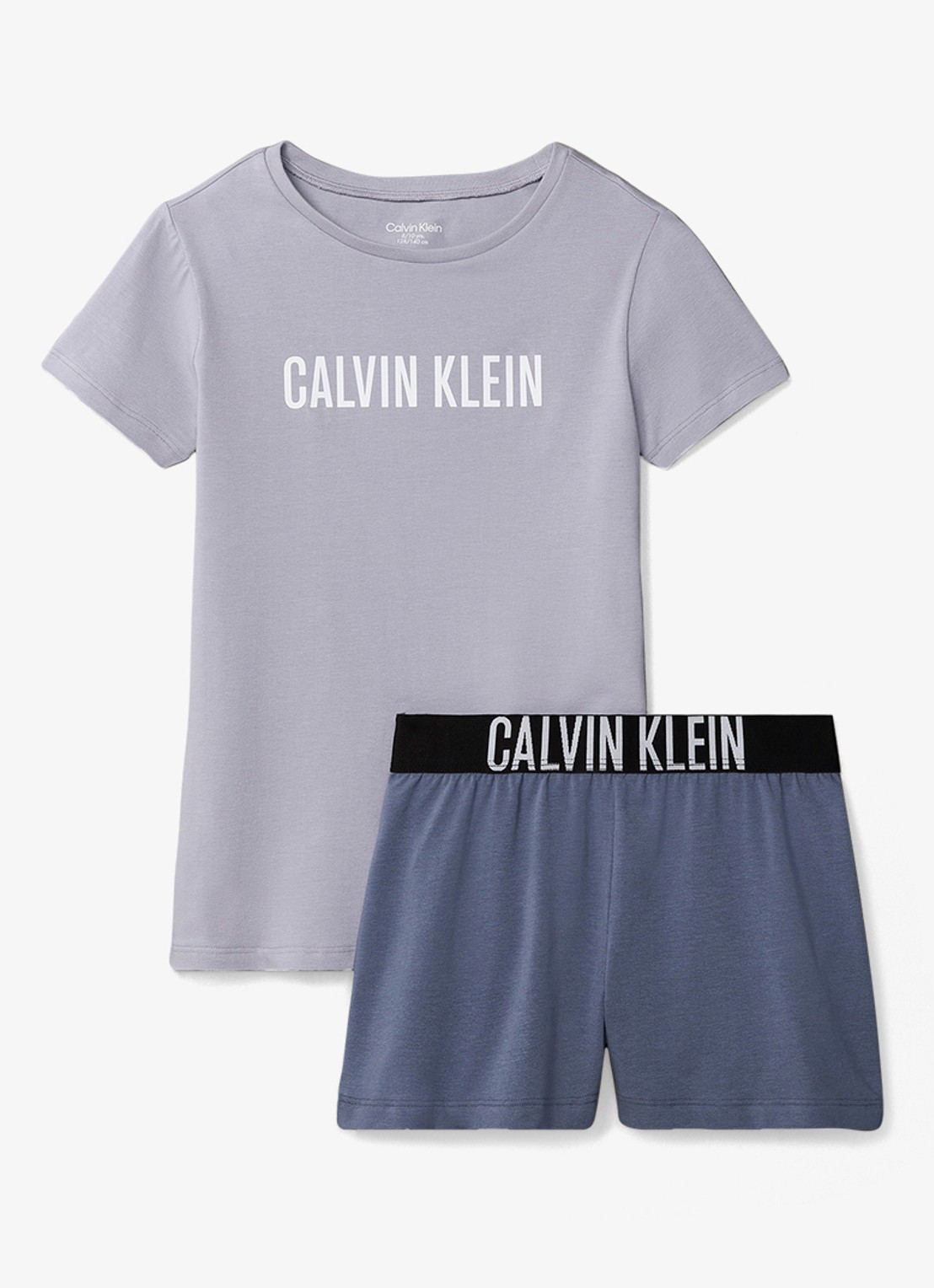 Calvin Klein Intense Power pyjamaset met logo - voorkant grijs