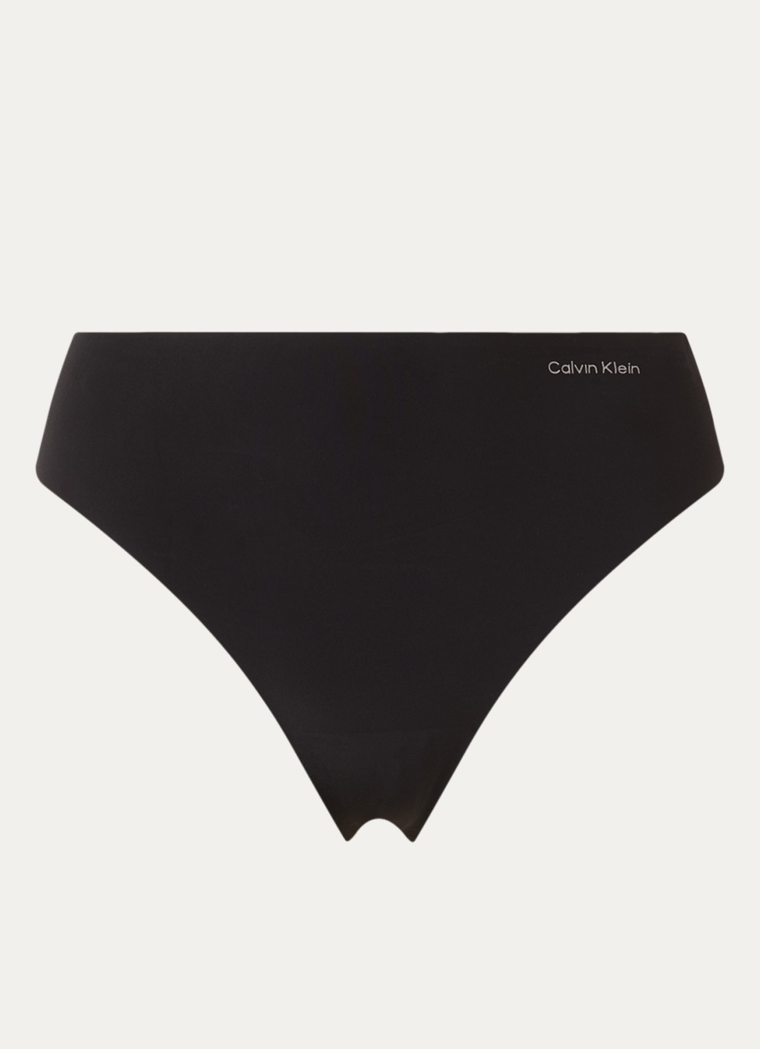 Calvin Klein Invisibles naadloze tanga met logo - voorkant zwart