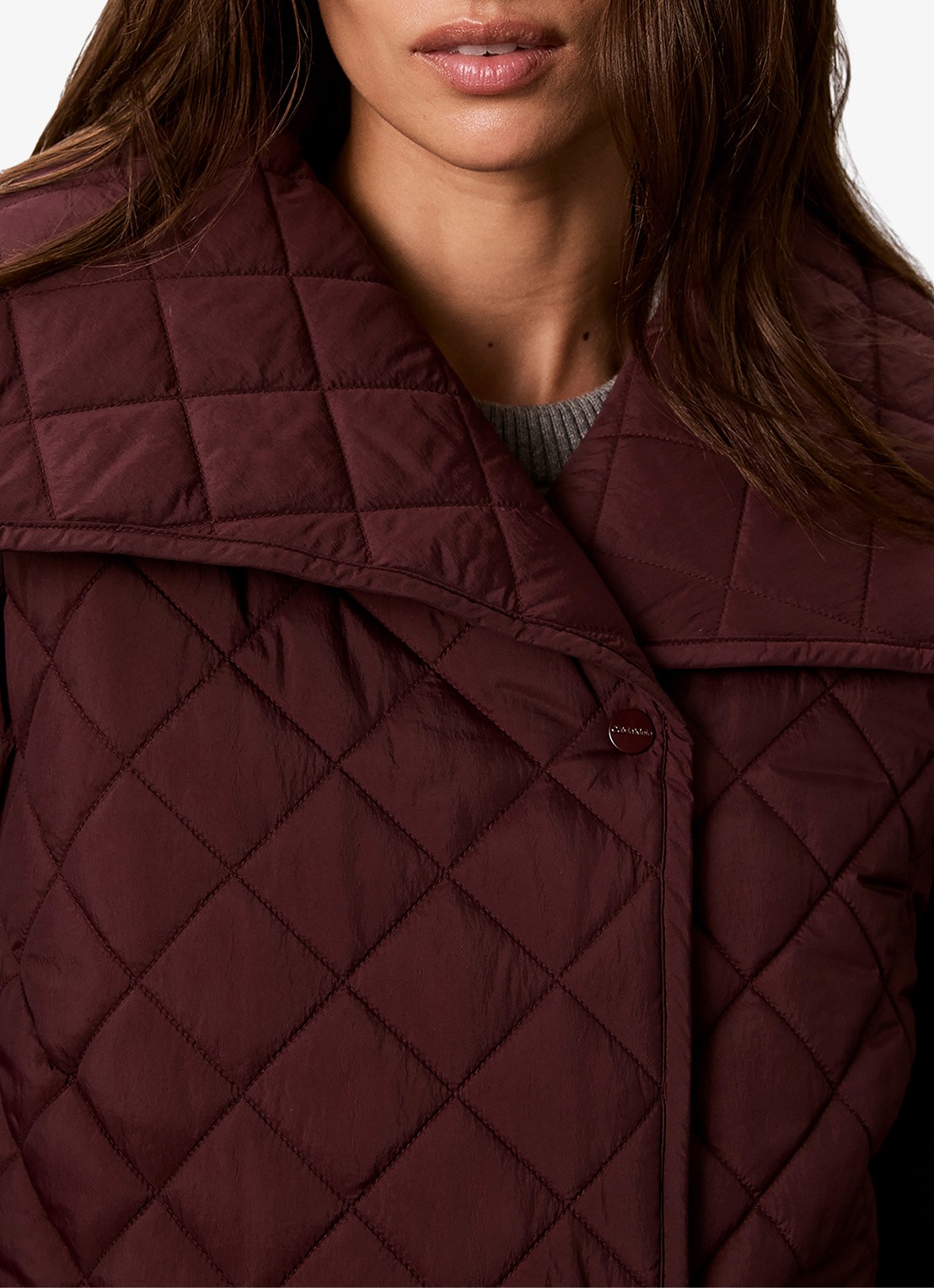 Calvin Klein Jack met quilt patroon en paspelzakken - detail 5 bordeauxrood