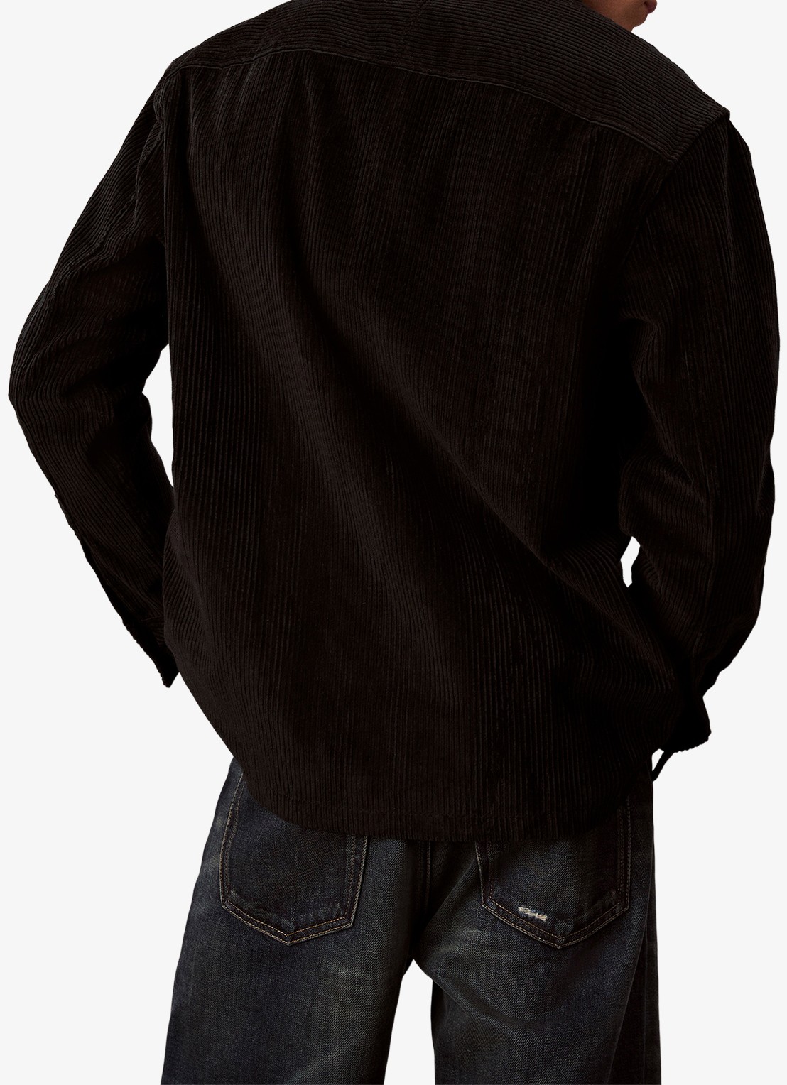 Calvin Klein Jack van corduroy met klepzakken - achterkant zwart