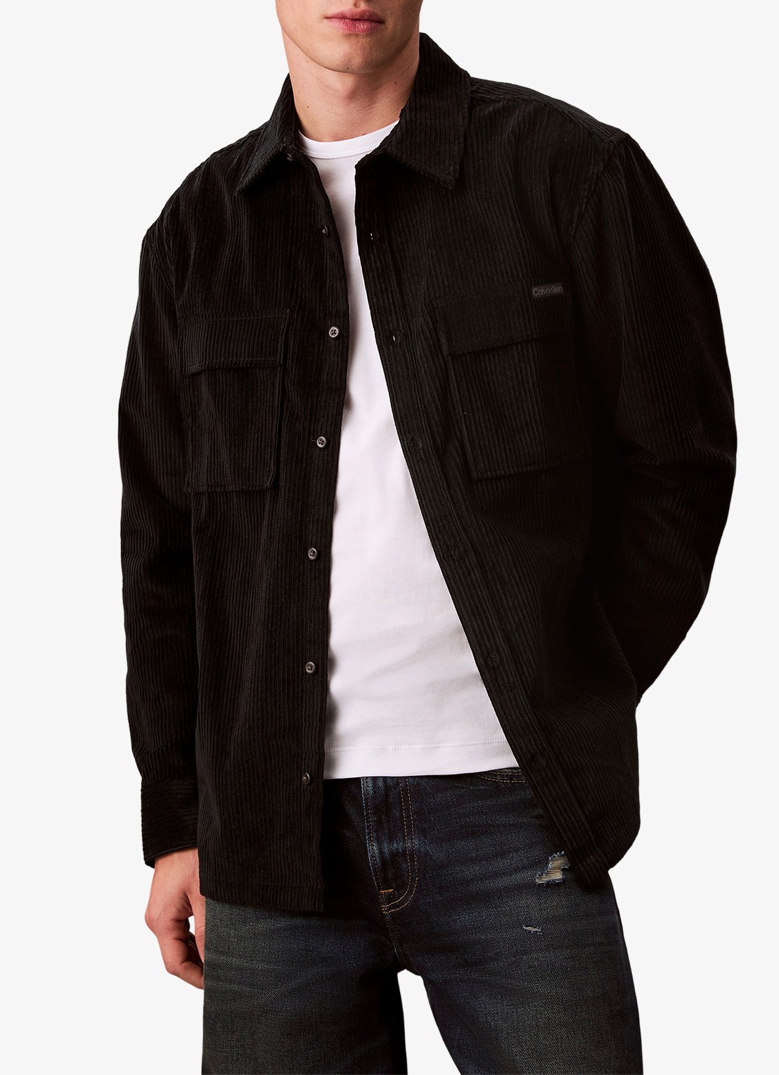 Calvin Klein Jack van corduroy met klepzakken - detail 2 zwart
