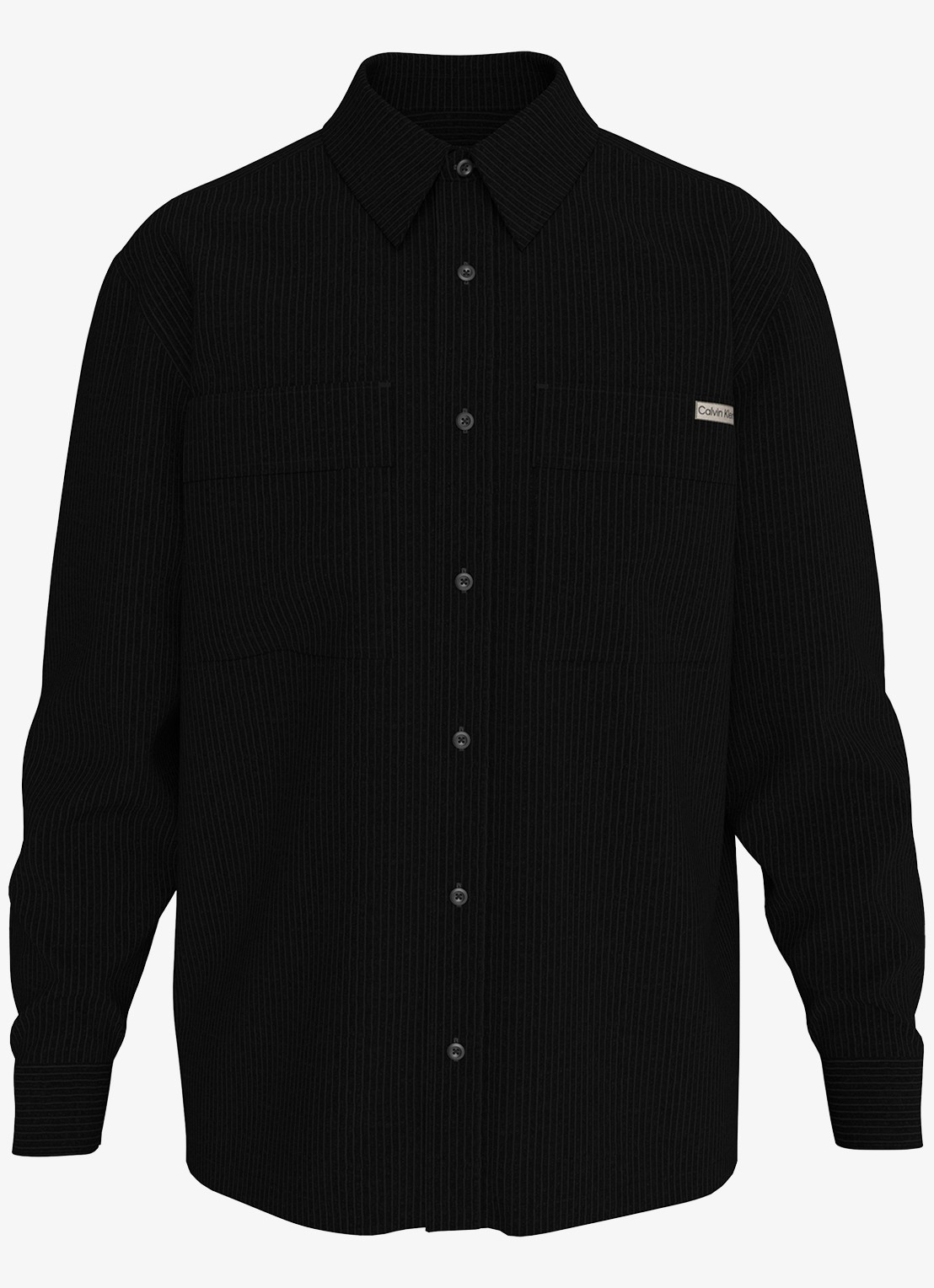 Calvin Klein Jack van corduroy met klepzakken - voorkant 6 zwart