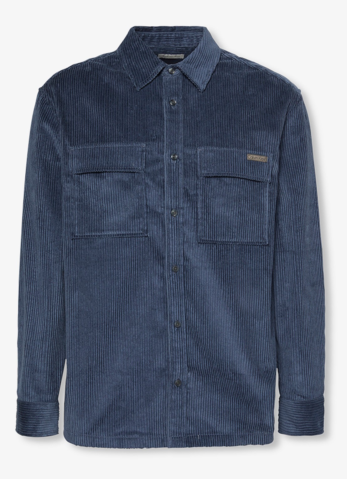Calvin Klein Jack van corduroy met klepzakken - voorkant donkerblauw