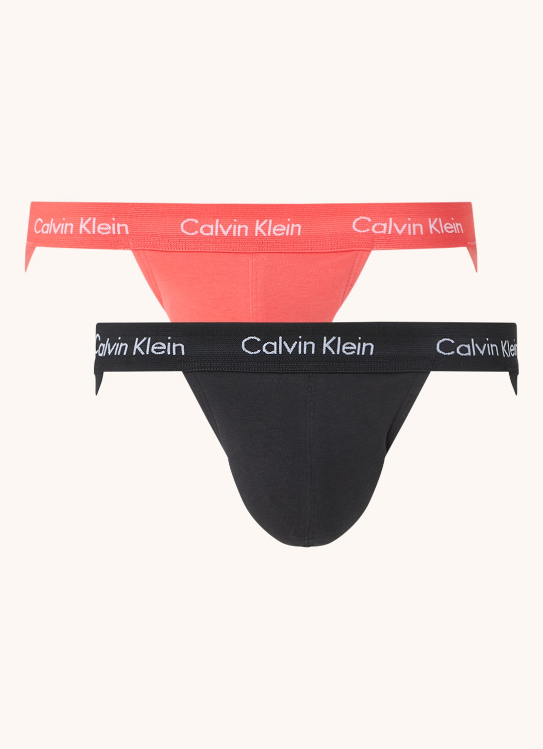 Calvin Klein Jockstrap slip met logoband in 2-pack - voorkant multicolor