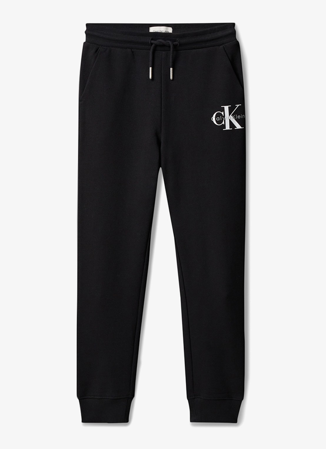 Calvin Klein Joggingbroek met logoborduring - voorkant zwart
