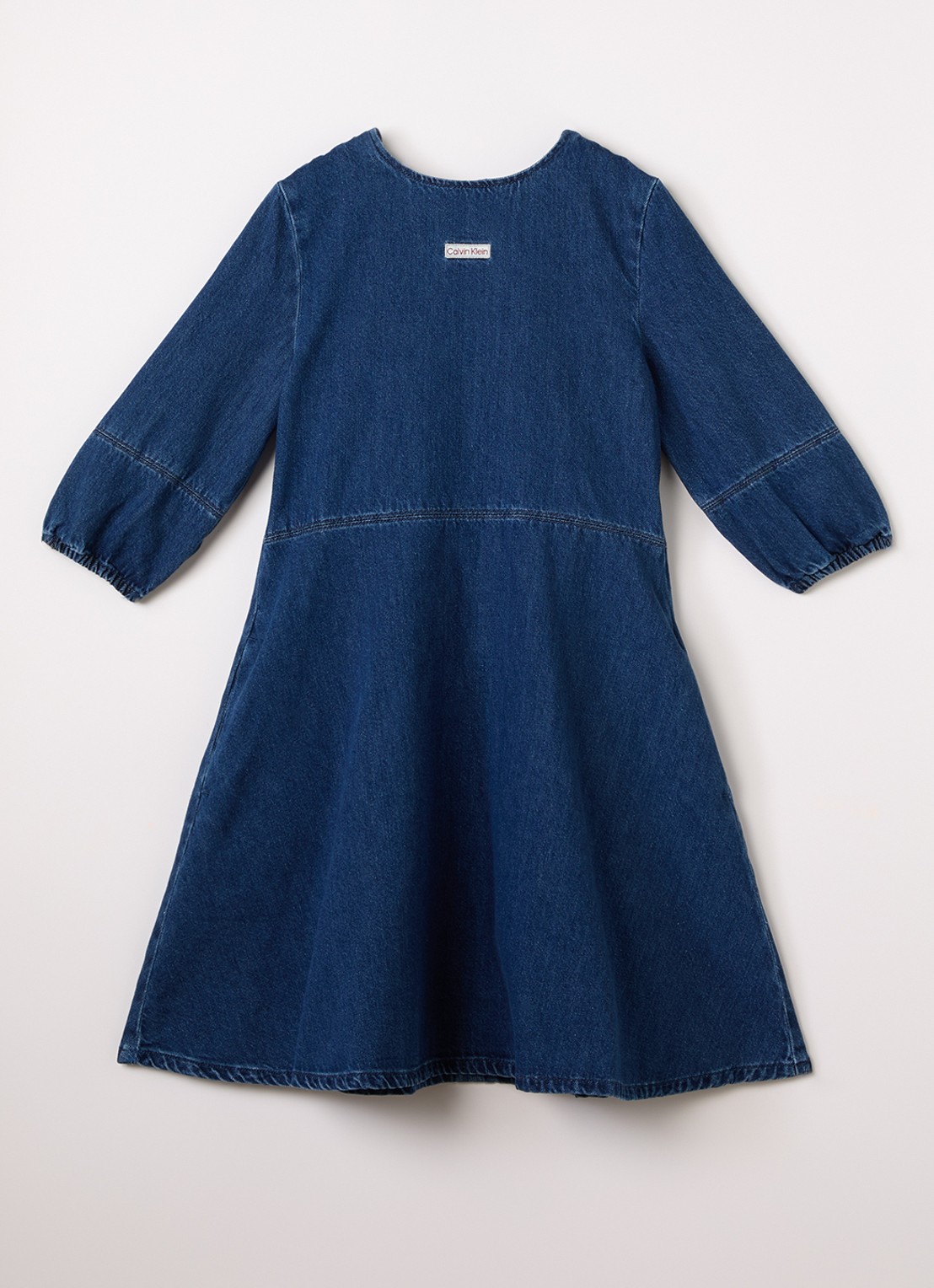 Calvin Klein Jurk van denim - voorkant indigo