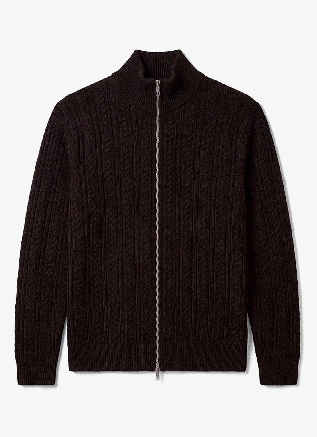 Calvin Klein Kabelgebreid vest met logo - voorkant 4 zwart
